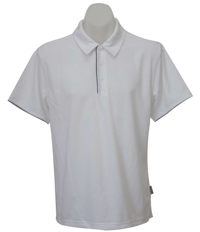 white navy micromesh driwear polo shirt